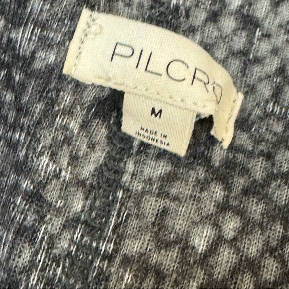 Pilcro Anthropologie Charcoal Patterned Long Sleeve Top - Picture 5 of 7
